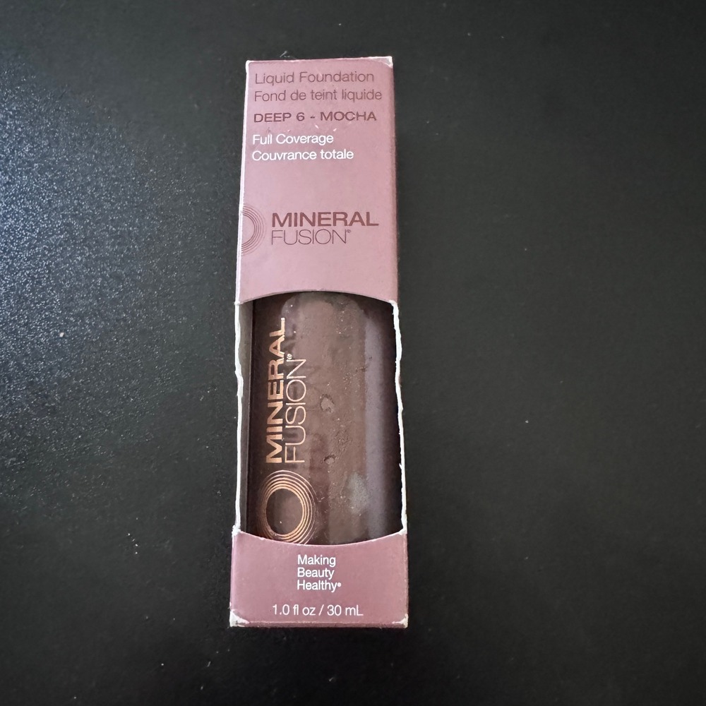 Mineral Fusion Liquid Foundation Deep 6 Mocha Full Coverage Matte 1oz 30ml